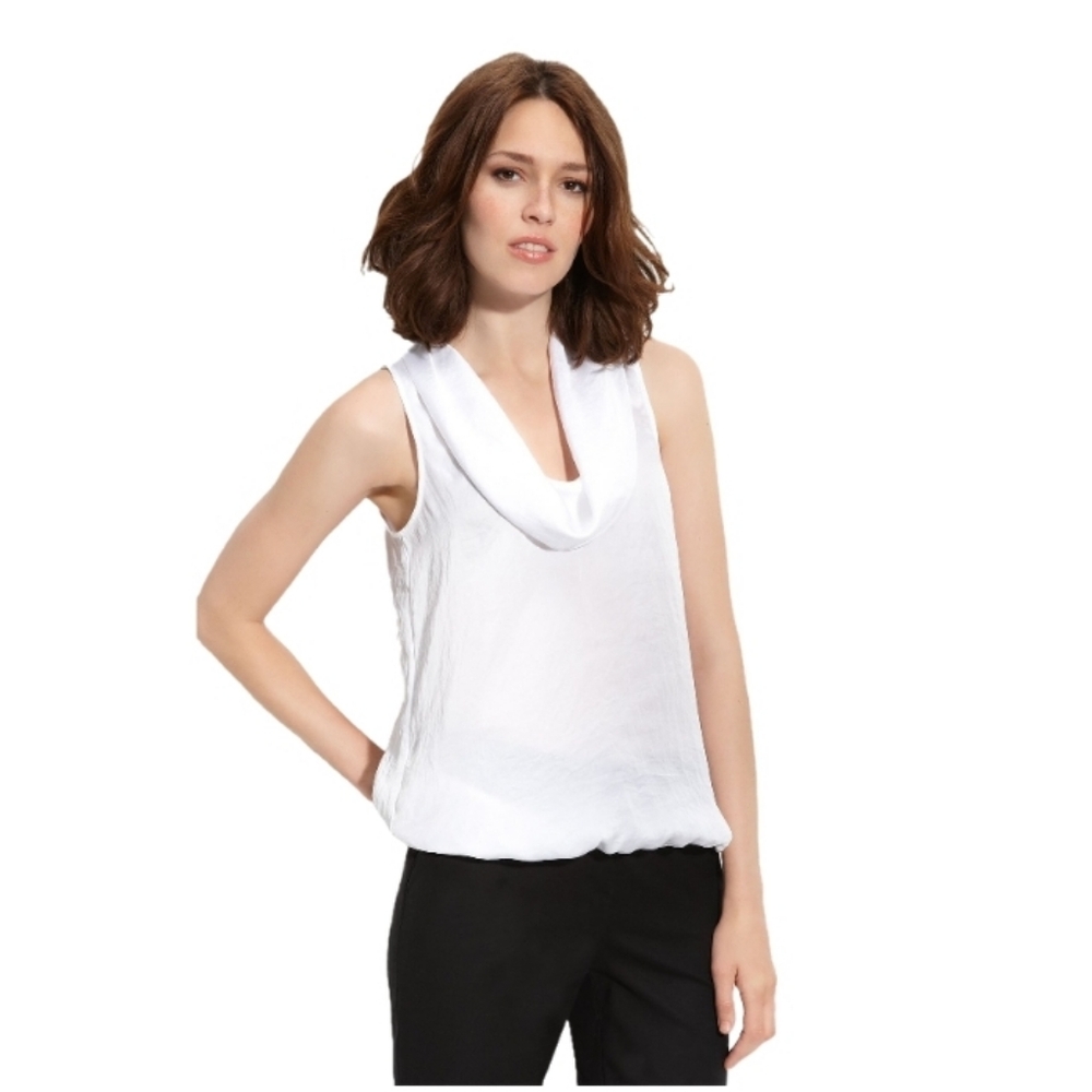 MICHAEL KORS Cowl Neck Georgette Blouse, Sz L, Retail $145